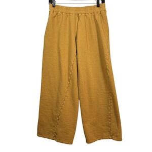 Free People Movement Makai Wide Leg Sweatpants Mustard Yellow Small OB1399979